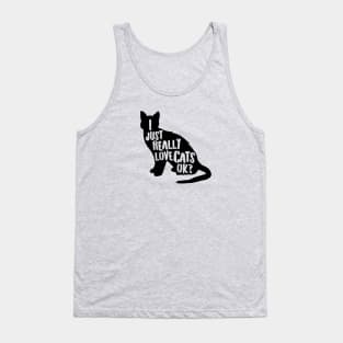 I Just Really Love Cats, Ok? Cute Cat Lover Apparel Gifts for Valentines Day Tank Top